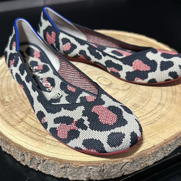 Rothy’s The Flat Round Red Cat Leopard Animal Print Women's Flats Shoes - Picture 4 of 9